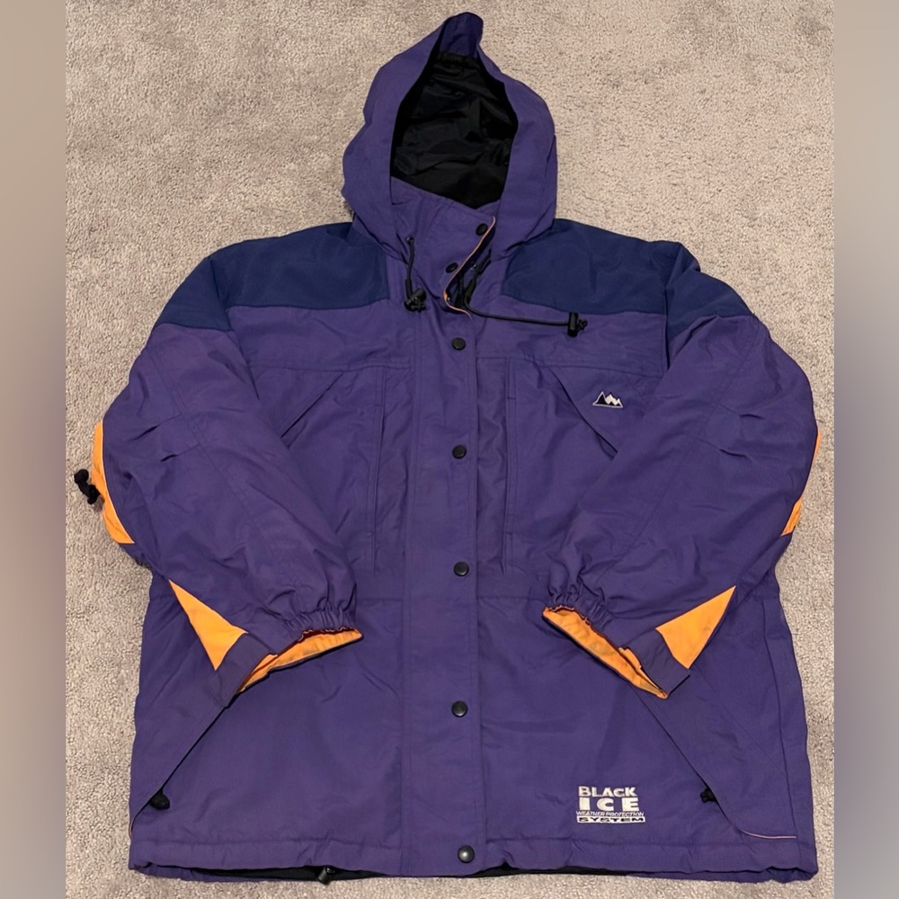 Black Ice Weather Protection System Men’s Size Large Full Zip Hooded Ski Jacket